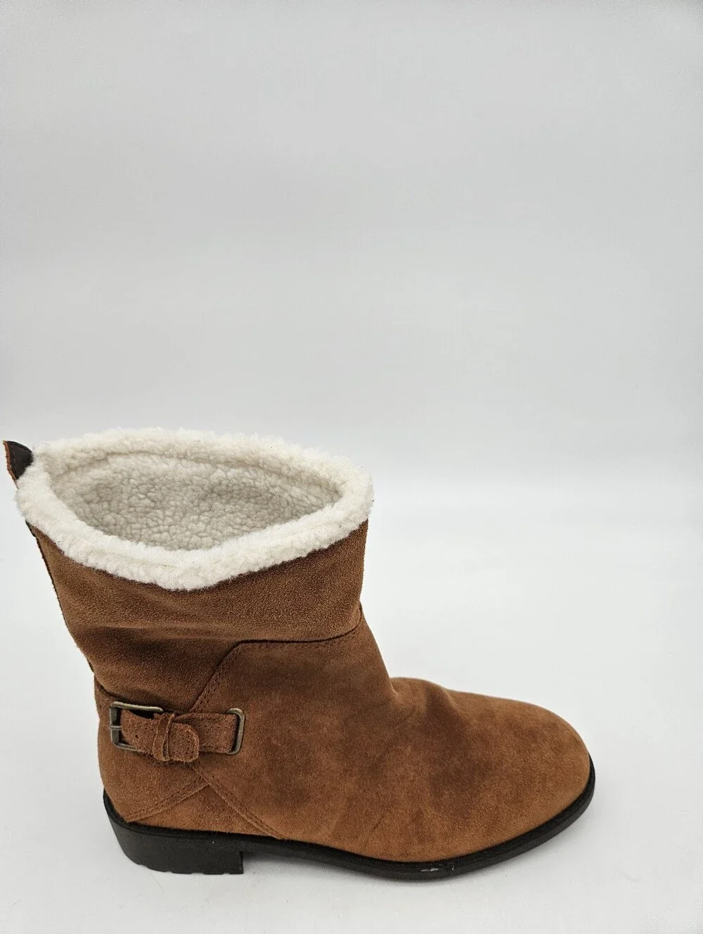 Cole Haan Quiana Tan Suede Faux Shearling Lining Waterproof Boots Size 9.5B